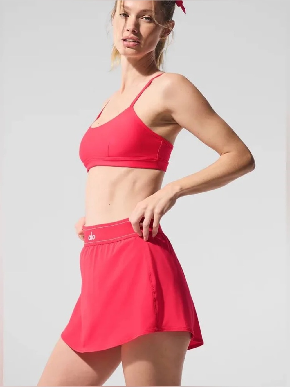 NWOT Alo Candy Red / Pink Match Point Tennis Skirt